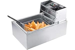 Blendra Deep Fat Fryer 6L Capacity 2500W, Stainless Steel Fryer for Chips & Fried Chicken, 50-200 Adjustable Temperature, Removable Oil Container with Basket and Lid, Easy Clean