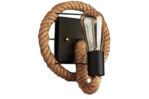 BUMDENUU LáMpara de Pared Vintage LáMpara Industrial de Cuerda Barra de Personalidad LáMpara de Pared de Hierro Loft Pasillos Luces de Pared (Sin Fuente de Luz)