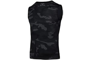 AMZSPORT Canotta Compressione da Uomo Sport Senza Maniche Base Layer Asciugatura Rapida Top