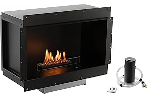 Planika Senso Fireplace Bruciatore a Bioetanolo con Pannello in Vetro - Durata 4,5 ore - Capacità 1,3 litri - Alimentazione 230V - Solo per Uso Interno - Realizzato in Acciaio Zincato - Sans Fumo