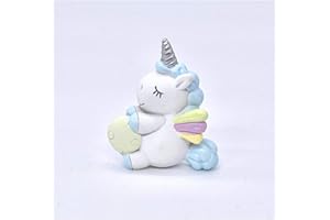 Publilancio srl 12X Calamita Magnete Resina Unicorno Arcobaleno Celeste 5 cm BOMBONIERA