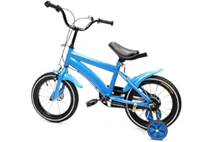 Futchoy Kinderfahrrad - 14 Zoll Kinderrad mit Stützräder ab 3-6 Jahre - Lenkrad und Sattel höhenverstellbar - Jungen & Mädchen - Kettenschutz - Laufrad