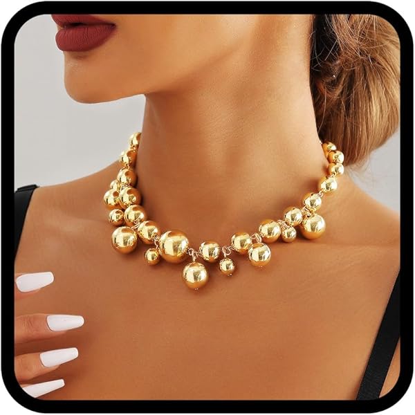 Collier Bavoir Chou Or Noir Ovale Gemmes Grappe Métal Doré