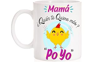 FUNNY CUP Taza Mamá ¿ quién te quiere más ? Poyo Taza divertida de la frase del pollo de regalo para el día de las madres