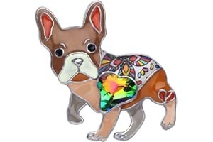 DOWAY Cute Emaille Französische Bulldogge Brosche Pins Haustier Hund Schmuck Geschenk für Damen Frauen Abzeichen Kleidung Taschen Jacken Charms