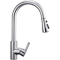 Dalmo Ausziehbar Küchenarmatur mit 360° schwenkbar, Wasserhahn Küche mit Hohe Bogenauslauf, Spültischarmatur aus…