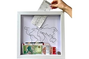 HORYPT Adventure Archive Box | Scatola Porta Ricordi per Biglietti di Viaggio da 20/30 Cm | Scatola Portaoggetti da Viaggio con Slot | Salvadanaio Salvadanaio Holiday Fund per Adulti, Regalo di San Valentin
