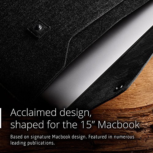 Mujjo MUJJO-SL-033-BK Low-Key Leder Hülle für Macbook Pro Retina 15 schwarz - 4