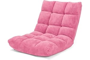 ‎SOARS SOARS Bodenstuhl mit Rückenlehne Verstellbar, Bodensofa klappbar, Bodensessel gepolstert, Meditationsstuhl für Zuhause & Büro (Rosa)
