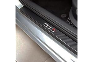 EAGLEG 4 Pezzi Car Adesivi Soglia Fibra Carbonio per Fi-at 500 500x 500l Panda Tipo Punto Bravo, Battitacco Pedal Stickers AntiGraffio Pellicola Protettiva, Auto Styling Accessori, 500l White