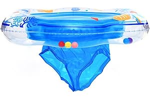 ZWZNBL Anneau de Natation avec siège, Jouet Gonflable à Double airbag, Aide à l'entraînement à la Natation des Tout-Petits/Enfants de 6 à 36 Mois, à Utiliser avec la Surveillance d'un Adulte (52 cm, Bleu)