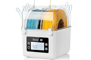 ‎SOVOL Filament Trockner, Sovol SH01 3D Drucker Filament Dryer Trockenbox Filamenttrockner 2 Rollen mit Upgraded Fan für 1.75mm, 2.85mm PLA PETG TPU ABS