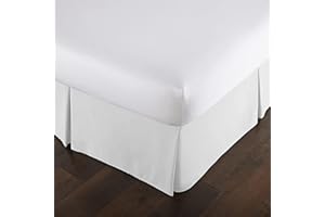 OMIREL Rivestimento per Giroletto Matrimoniale Vestiletto Matrimoniale Coprirete Singolo Gonna Da Letto Elastica Plissettata in Poliestere Mantovana Giroletto,Bianca,200 * 200+35cm