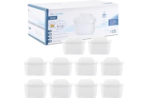 HZPZPP Water Filter Cartridges Compatible with Brita Maxtra+, Maxtra Pro All-in-1, Anna Duomax, Compatible with Brita Marella Jug, Kettle, Reducing Impurities, Chlorine, PFAS, Limescale & Odor(10Pcs)