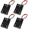 sourcing map 4 Pcs Wired 3 x 1.5V AAA Battery Holder Plastic Case Storage Box Container Organizer Adapter Checker