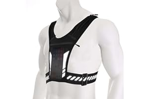 Acboor Gilet da corsa riflettente con 5 tasche, supporto per telefono sul petto con cintura regolabile, per allenamento riflettente, per uomo, donna, jogging