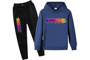 HodarSun Boys Girls Tracksuit Hoodie Sweatshirt and Pants 2pcs Sets Youtube Gamer Pullover Cartoon Print Clothes Age 2-13 Years