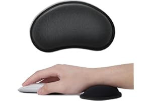 AOEVUIR 1 Pcs Poggiapolsi per Mouse Poggiapolsi ergonomico per Mouse con Memory Foam Tappetino in Gomma per Mouse per Alleviare il Polso Nero