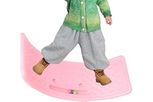 Hujinkan Curved Balance Board Kids, Toddler Rocker Wobble Board,Open Ended Curvy Rocking Seesaw - Balance Training Equipment For Boys, Girls. Children, Kids, Hold Up To 25Kg For Indoor Use