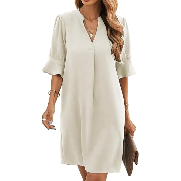 Generisch 2025 - Robe Femme Lin Printemps Été Col Rond Plissé Corde de Traction Manches Sept Points pour Montrer Robe Longue Mince Ample Invité de Mariage Robe Femme Longueur Genou, bleu, L Generisch 2025 - Robe Femme Lin Printemps Été Col Rond Plissé Corde de Traction Manches Sept Points pour Montrer Robe Longue Mince Ample Invité de Mariage Robe Femme Longueur Genou, bleu, L