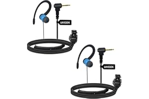 UAYESOK 1 Pin 2.5mm Walkie Talkie Earpiece, G Type Security Headset Bodyguard with PTT Mic Compatible with Motorola Talkabout TLKR T92 H20 PMR446 T60 T80 T82 XT180 Two Way Radio (2 Pcs)
