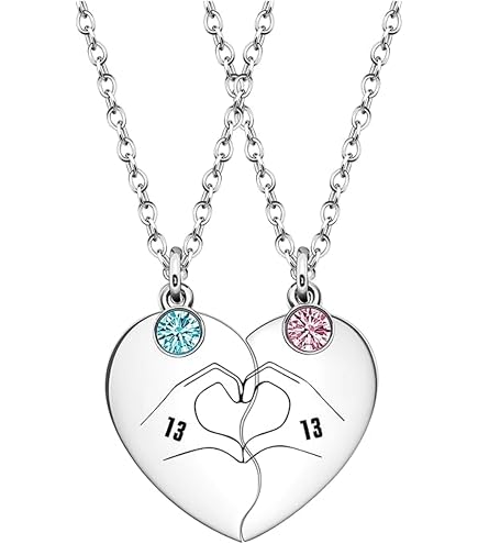 2 pezzi/set modello unicorno ciondolo a forma di cuore glterati migliori amici BFF collana magnetica di amicizia per regalo di gioielli per ragazze  36
