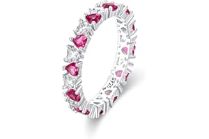 KUNSIR 925 anillos de plata de ley para mujeres Zirconia cúbde color anillos de declaración apilables para mujeres