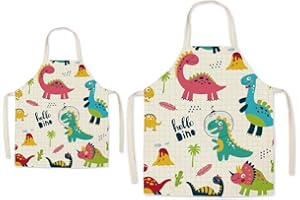 EYANDS Eyand Grembiule da Cucina per Genitori e Bambini - Grembiule da Cucina in Lino con Motivo Carino per Mamma e Bambini, Grembiule da Cucina con Pittura