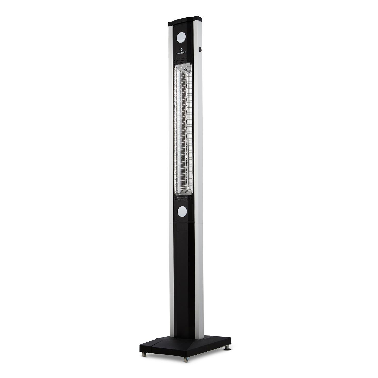Blumfeldt Aspire Terrassenheizer, Terrassenheizstrahler, Standheizgerät, 1800 Watt, Carbon-Heizröhre, Schwenkarm, Kipp-Schutz, Fernbedienung – Bild 7