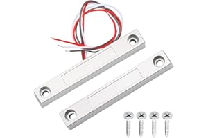 GALDOEP Contacto de persiana enrollable Alarma de seguridad para puerta de garaje,3 cables interruptor magnético de láminas N.O./N.C.MC-58