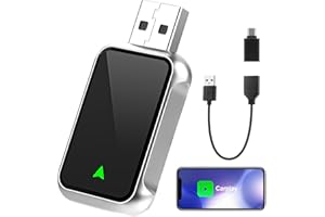 ElecPod Adaptador Carplay Inalámbrico para iPhone - Wireless Car Play Adaptador Convertidor de Cableado a Inalámbrico, Plug and Play USB-A/Type-C, Compatible iOS 12+ y Coches con Desde 2016