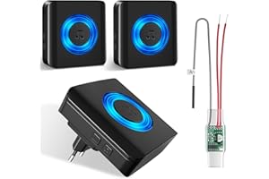 Satisure Funksignal Weiterleitung, 3 Empfänger 1 Sender Türklingel Weiterleitung Funk Klingelanlagen Funkkonverter Funk Gong Erweiterung Set