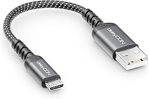 deleyCON 0,15m Cable Micro USB Corto Cable de Carga y Datos Cargar y Sincronizar USB-A a Micro USB Adaptador - Móvil Smartphone Tablet Cámara Mando PS4 etc.