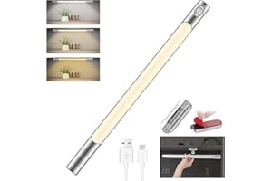HAOTAO 3500mAh Rechargeable Battery Lights, 40cm Dimmable Motion Sensor Light, Magnetic Led Strip Light Bar, for Reading, Closet, Cabinet, Makeup Mirror, Bedside, Study Light, 3000-6500K, 3 Lighting Modes
