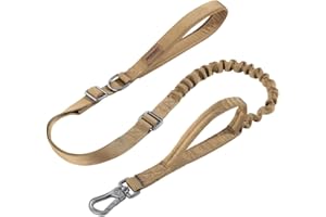 EXCELLENT ELITE SPANKER Ceinture de Chien Tactique 5-6 Pieds Lourds réglables sans tirage Ceinture de Chien de Jumping Militaire Corde de Plomb élastique 2 poignées de contrôle de Tapis(COB)