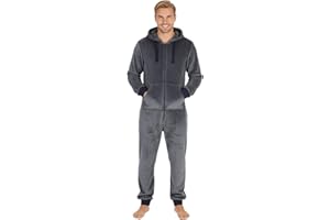 INSIGNIA Mens Fleece Hooded Onesie pyjamas Loungewear With Double Zip