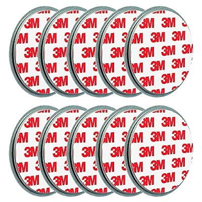 ECENCE Plaque aimantée adhésive pour détecteur de fumée, 10 Supports magnétiques Autocollants, Ø 50mm, Mise en Place sans perçage ni vis pour Tous Les détecteurs de fumée et alarmes Incendie 71010103
