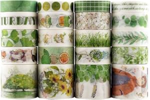 Lychii Washi Tape Set, 20 Rouleaux Ruban Adhésif Décoratif Masking Tapes pour Arts, Bullet Journal, Scrapbooking, Bricolage, Emballage