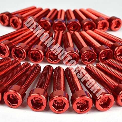 M5 X 40mm Cap Head Alloy Bolt Red by Demon MotorSport