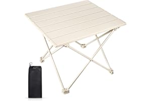 NCKIHRKK Table de Camping Pliante, Ttable Pliante Exterieur Portable Ultra-légère en Aluminium avec Sac de Transport, Petite Table Pliante Meuble Camping pour Pique-Nique, Cuisine, Pêche, Randonnée