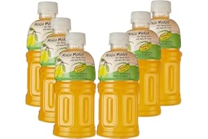 GENERIC Mogu Mogu Varied Flavored Drinks - Nata De Coco Juice - Jelly Texture - Refreshing Taste - Fun Drinking During Hot Summers Or Take Them on Trip & Picnics (Mango 320ML, Pack of 6)