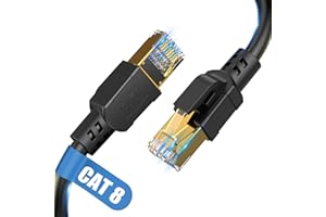 Nebite Cat 8 LAN kabel 1m, 40Gbps Netzwerkkabel 2000 MHz Ethernet Kabel Gigabit F/FTP Patchkabel mit rj45 Stecker für PS5/4, 