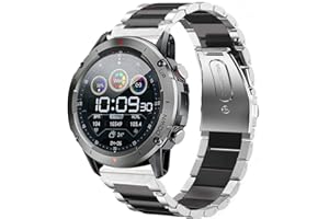 BLUESHAWEU Bleushaweu Armband Kompatibel mit PASONOMI NX9 Smartwatch 1,39", Classic Edelstahl Uhrenarmband für PASONOMI/Motsfit NX9 Smartwatch