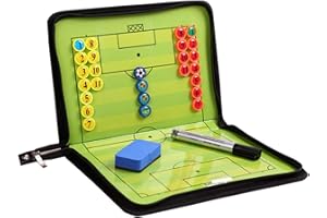 RoseFlower Pizarra Futbol Entrenador, Magneticas Carpeta Táctica de Fútbol Plegable para Deportes Entrenamiento - Football Coach Board con Imanes, Lapiceros y Borrador para Estrategia Competencia