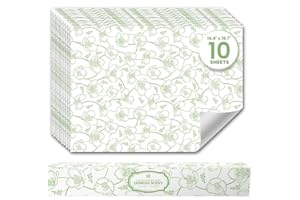 LINDA'S ESSENTIALS Jasmine Scented Drawer Liners (10 Large Sheets, 50cm x 36.5cm) - Non Adhesive Drawer Fresheners & Lining Paper for Drawers, Bedroom & Wardrobe Shelves - Drawer Liners Scented for Clothes