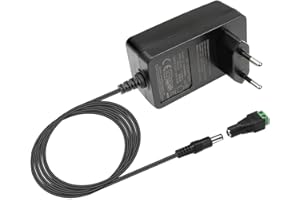 LIGHTING EVER LE Adattatore 12V 2A, Input 100 - 240V AC, per Striscia LED 3528/5050 da 12V, 24W Massimo 2,1mm X 5,5mm Spina Standard EU per Strisce