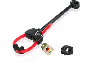 Sorlpv Verstellbar Strap Rahmenhalter 42CM Lang, Alu Rahmenhalter Fahrradträger für E-Bike/Fahrrad, Abschließbare, Universal Fahrradrahmenhalter für U-Bügelrohr: Ø 2,5-3cm (Schwarz+Rot)