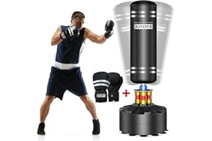 Kitopa Freestanding Punching Bag, 69 Inch Heavy Punching Bag with Suction Cup Base for Adult Youth Men Maximum 182 lb Stan...