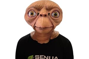 Senua E.T. Máscara de látex de cabeza completa para disfraz de película de anime, accesorios para Halloween, cosplay, fiesta, accesorios de disfraz