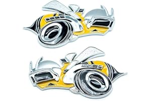 ROZHUHRO YK ZAOOER 2 PCS Logotipo de la Abeja estupenda Coche Amarillo Calcomanías metálica Lateral 3D Placa Fender Etiqueta engomada del Coche para Dodge SRT